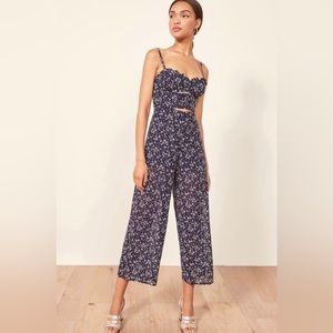 Reformation Fergie wide leg jumpsuit floral print